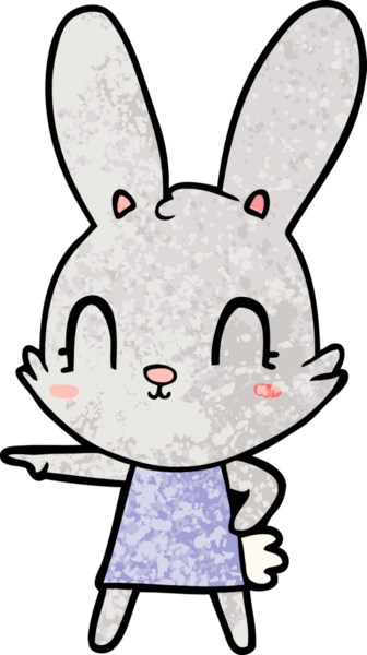Bir insan tarafından çizilmiş sevimli çizgi film tavşanı.