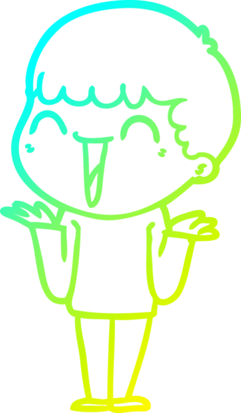 Bir insan tarafından çizilmiş mutlu bir adamın soğuk çizgi çizimi.