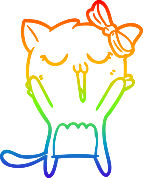 gökkuşağı gradyanı çizimi bir insan tarafından çizilmiş çizgi film kedisi