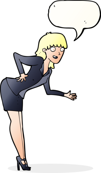 Bir insan tarafından çizilmiş bir konuşma balonuyla açıklama yapan bir iş kadını.