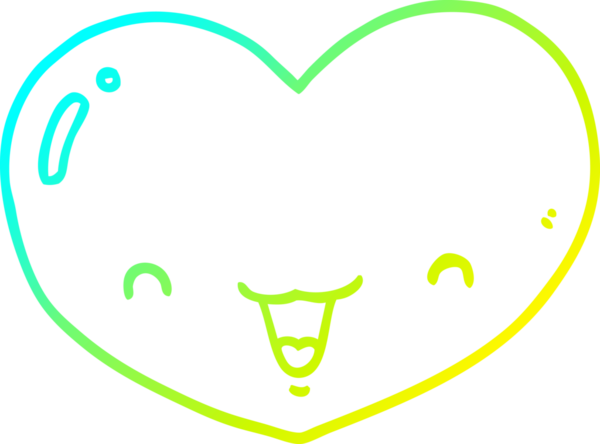 Bir insan tarafından çizilmiş bir karikatür aşk kalp karakteri.