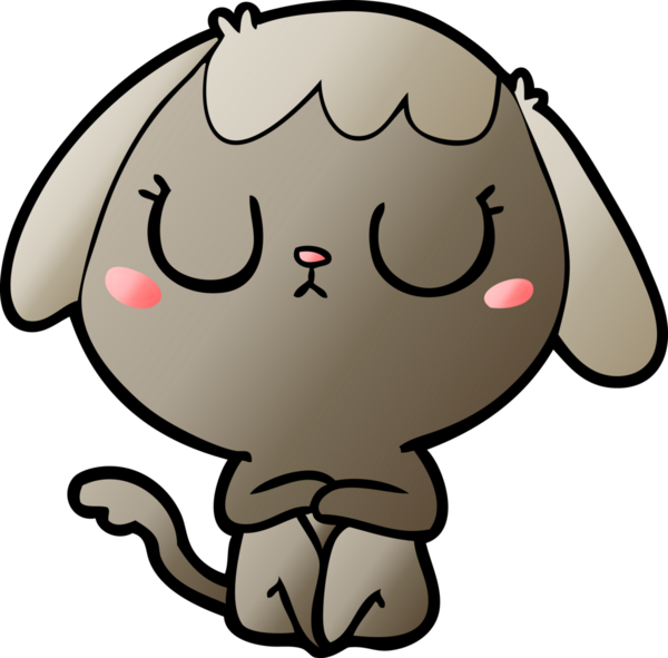 Bir insan tarafından çizilmiş şirin bir çizgi film köpeği.