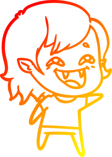 Bir insan tarafından çizilmiş gülen vampir kız çizgi filmi.