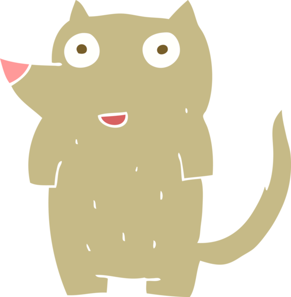 Bir insan tarafından çizilmiş bir köpeğin düz renk çizimi