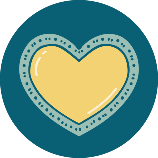 Bir insan tarafından çizilmiş bir kalbin ikonik dövme şekli