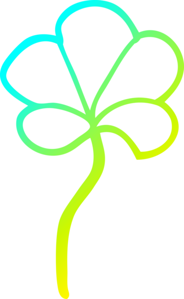 Bir insanın çizdiği karikatür çiçeğinin soğuk gradyan çizgisi.