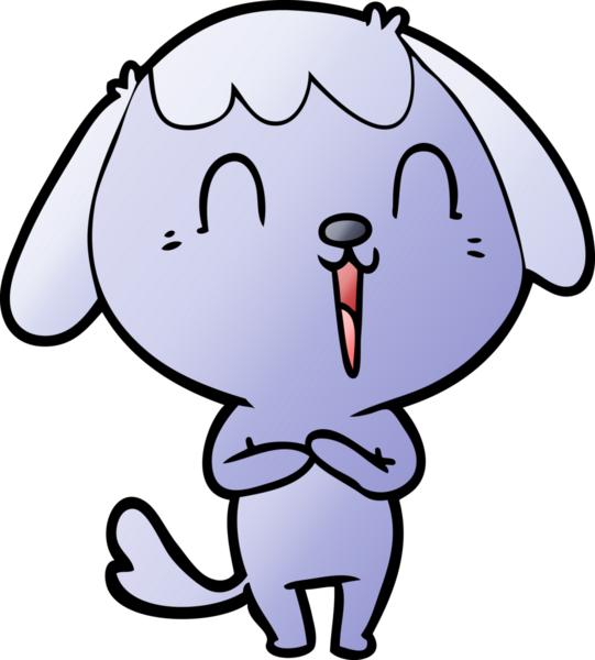 Bir insan tarafından çizilmiş şirin bir çizgi film köpeği.