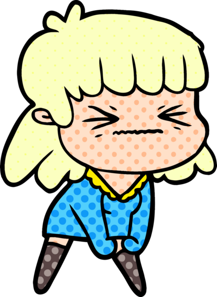 Bir insan tarafından çizilmiş kızgın bir kız.