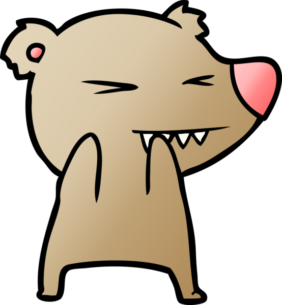 Bir insan tarafından çizilmiş kızgın ayı çizgi filmi.