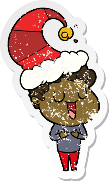 Bir insan tarafından çizilmiş gülen bir karikatürcünün sıkıntılı çıkartması.