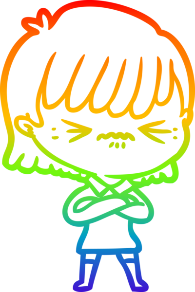 gökkuşağı gradyan çizimi bir insan tarafından çizilmiş bir çizgi film kızı