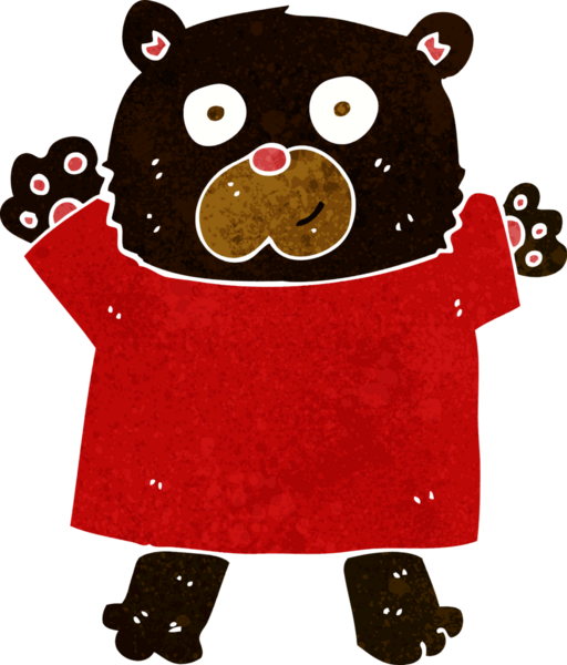 Bir insan tarafından çizilmiş şirin siyah ayı.