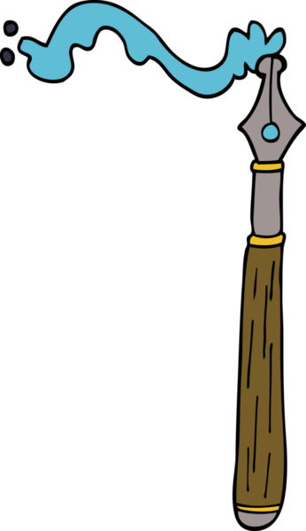 Bir insan tarafından çizilmiş mürekkep kalemi.