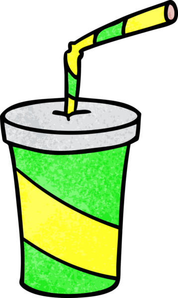 Bir insan tarafından çizilmiş el yapımı fast food içeceği karikatürü.