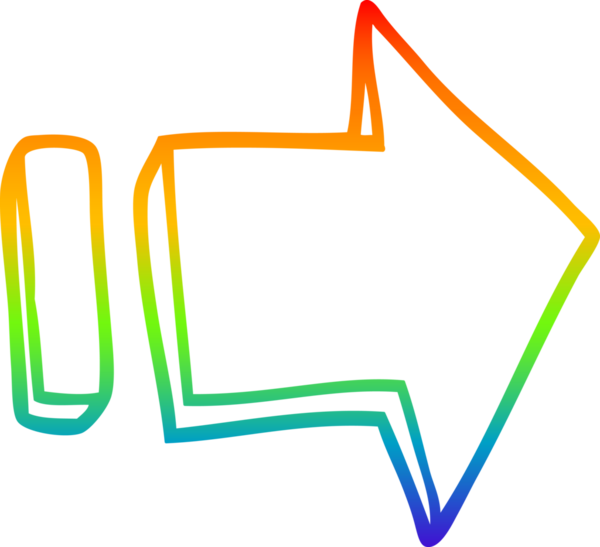 gökkuşağı gradyan çizgi çizimi Bir insan tarafından çizilmiş ok