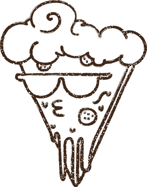 Bir insan tarafından çizilmiş Cool Pizza Kömürü