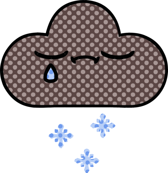 Bir insan tarafından çizilmiş fırtına kar bulutu çizgi filmi.