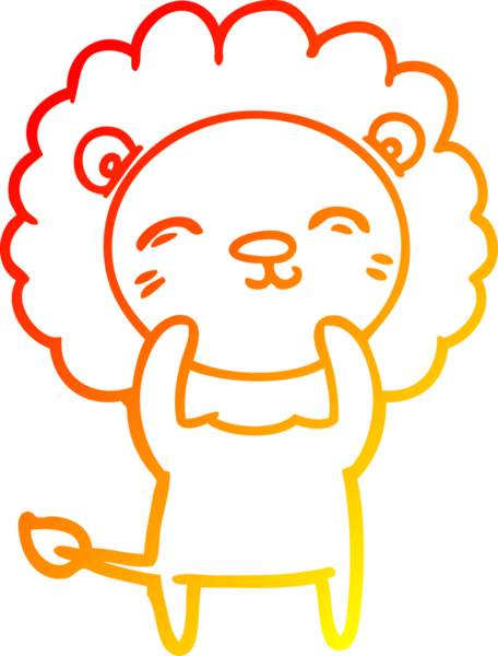 Bir insan tarafından çizilmiş karikatür aslanının sıcak çizgi çizimi