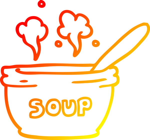 Bir insan tarafından çizilmiş sıcak çorba karikatürünü çiziyorum.