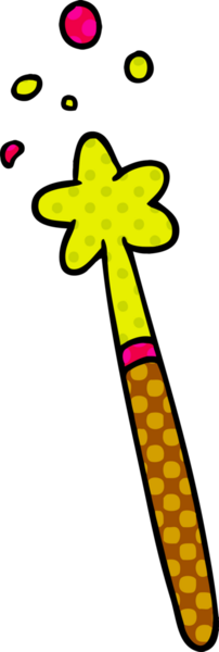 Bir insan tarafından çizilmiş sihirli bir değnek karalaması.