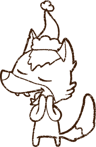 Bir insan tarafından çizilen Noel Kurdu Kömürü