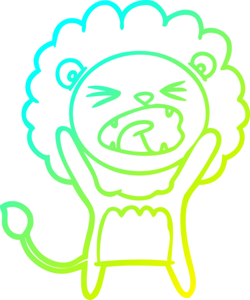 Bir insan tarafından çizilmiş karikatür aslanı çizimi.