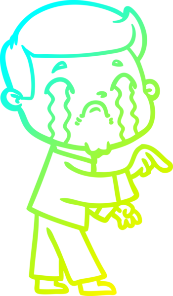 Bir insan tarafından çizilmiş ağlayan bir çizgi film karakteri çizimi.