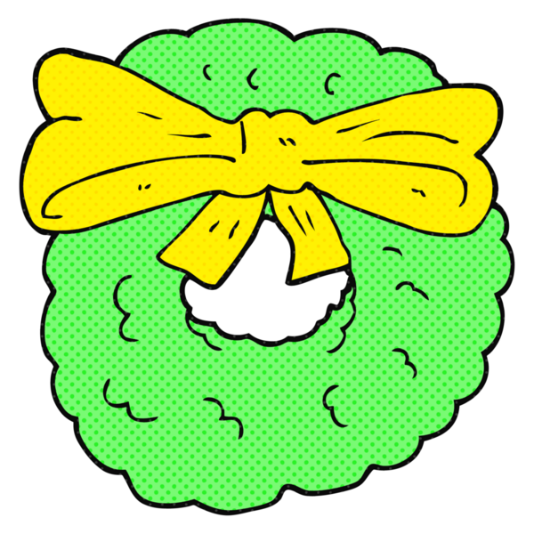 Bir insan tarafından çizilmiş serbest çizim Noel çelengi.