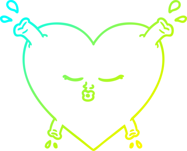 Bir insan tarafından çizilmiş karikatür kalp çizimi.