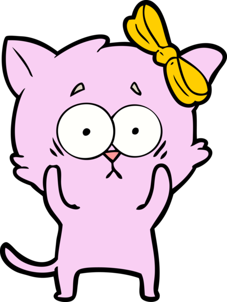 Bir insan tarafından çizilmiş çizgi film kedisi.