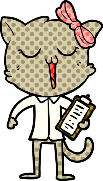 Bir insan tarafından çizilmiş çizgi film kedisi.