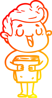 Bir insan tarafından çizilmiş mutlu bir çizgi film karakteri çizimi.