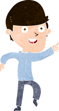 Bir insan tarafından çizilmiş mutlu bir adam.