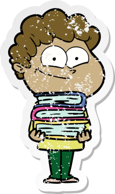 Bir insan tarafından çizilmiş mutlu bir adamın sıkıntılı çıkartması.