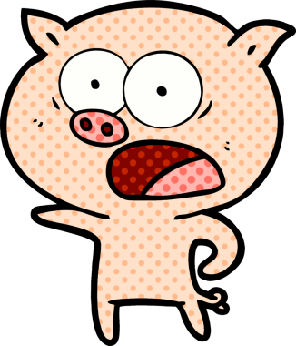 Bir insan tarafından çizilmiş domuz bağırması.