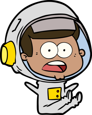 Karikatür bir insan tarafından çizilen astronotu şaşırttı.