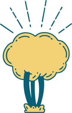 Bir insan tarafından çizilmiş geleneksel dövme ağacının çizimi