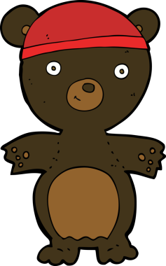 Bir insan tarafından çizilmiş şirin siyah ayı.