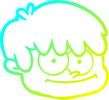 Bir insan tarafından çizilmiş bir çizgi film erkek yüzü çizimi.