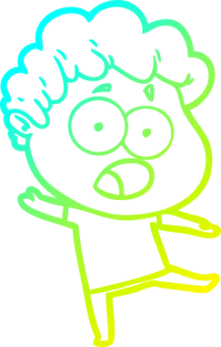 Bir insan tarafından çizilen bir karikatürün soğuk gradyan çizimi.