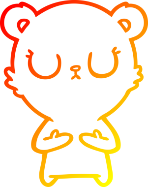 Bir insan tarafından çizilmiş barışçıl bir ayı yavrusunun sıcak çizgi çizimi