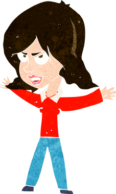 Bir insan tarafından çizilmiş karikatür kadın.