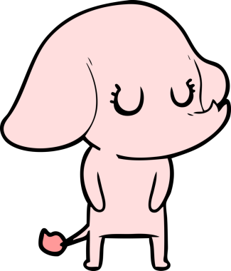 Bir insan tarafından çizilmiş şirin bir fil.