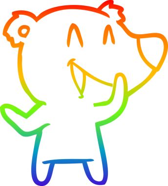 Gökkuşağı gradyan çizgisi Bir insan tarafından çizilmiş gülen ayı karikatürü