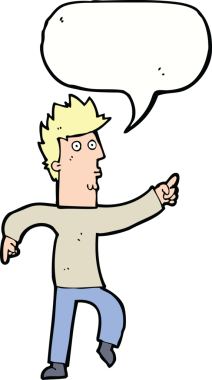 Bir insan tarafından çizilen konuşma baloncuğuyla ilgili endişeli bir çizgi film.