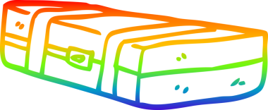 gökkuşağı gradyan çizgi çizimi bir insan tarafından çizilmiş bir kıyafet kutusu