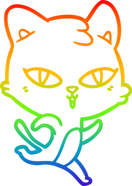 gökkuşağı gradyanı çizimi bir insan tarafından çizilmiş çizgi film kedisi