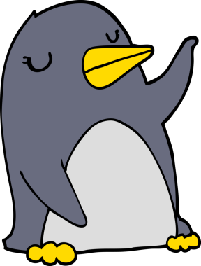 bir insan tarafından çizilmiş penguen çizgi filmi