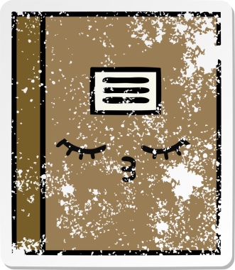 Bir insan tarafından çizilmiş şirin bir çizgi roman çıkartması.