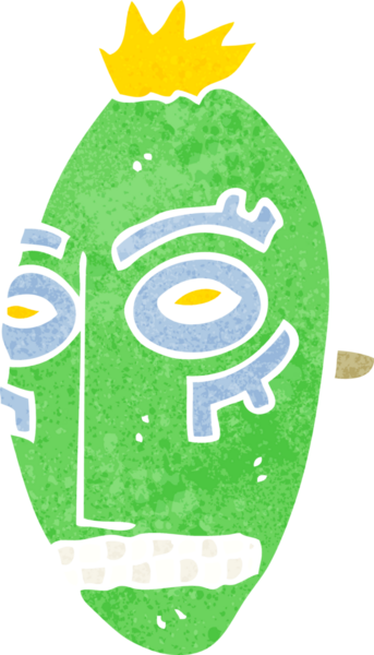 Bir insan tarafından çizilmiş kabile maskesi.